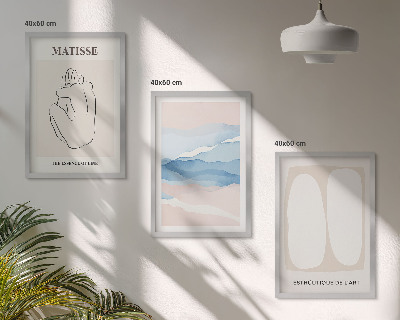 Three-piece wall art piece Matisse's abstract forms