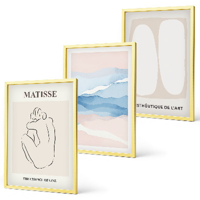 Three-piece wall art piece Matisse's abstract forms
