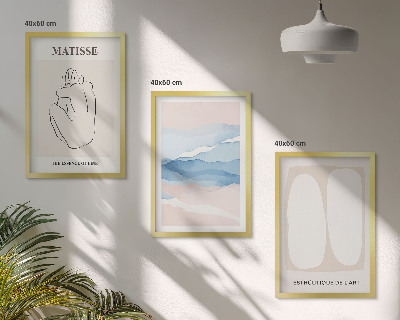 Three-piece wall art piece Matisse's abstract forms