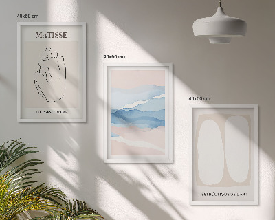 Three-piece wall art piece Matisse's abstract forms