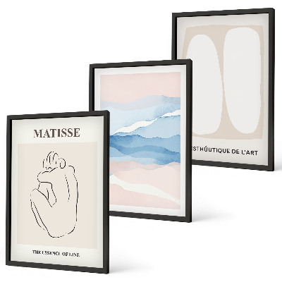 Three-piece wall art piece Matisse's abstract forms