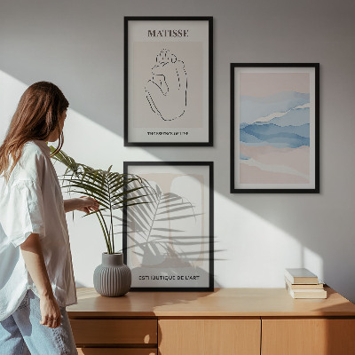 Three-piece wall art piece Matisse's abstract forms