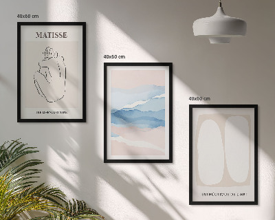 Three-piece wall art piece Matisse's abstract forms