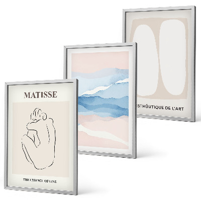 Three-piece wall art piece Matisse's abstract forms