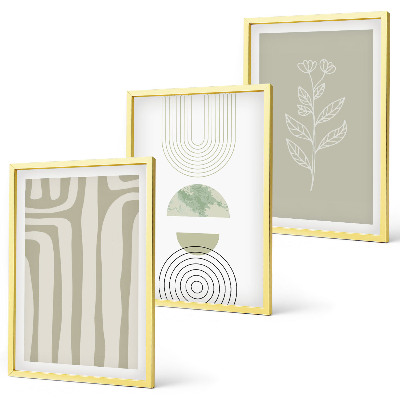 Wall art set Geometric plant patterns
