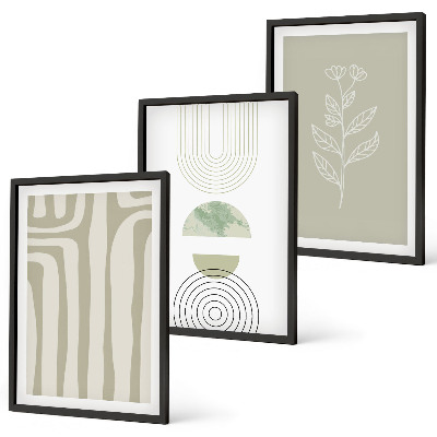 Wall art set Geometric plant patterns