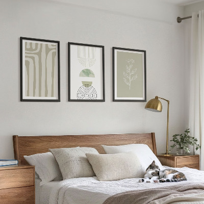 Wall art set Geometric plant patterns