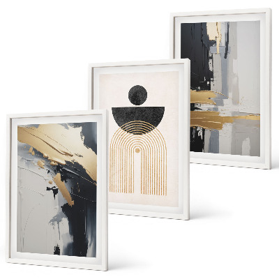 Three-piece wall art piece Abstract geometry elegance