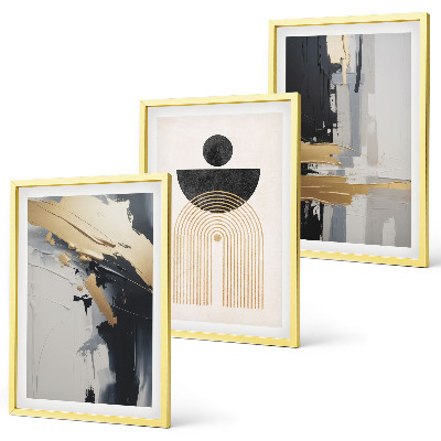 Three-piece wall art piece Abstract geometry elegance