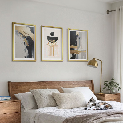 Three-piece wall art piece Abstract geometry elegance