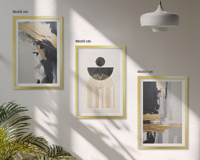 Three-piece wall art piece Abstract geometry elegance