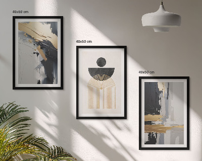 Three-piece wall art piece Abstract geometry elegance