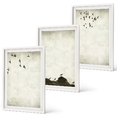 Wall art set Flying Birds Minimalism