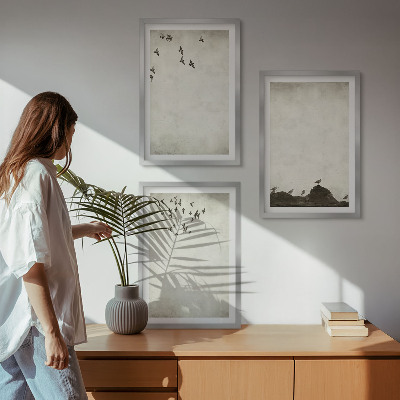 Wall art set Flying Birds Minimalism