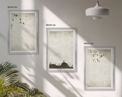 Wall art set Flying Birds Minimalism