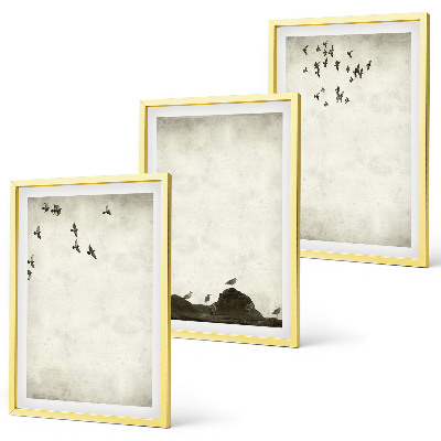 Wall art set Flying Birds Minimalism