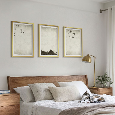 Wall art set Flying Birds Minimalism