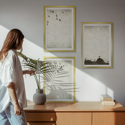 Wall art set Flying Birds Minimalism