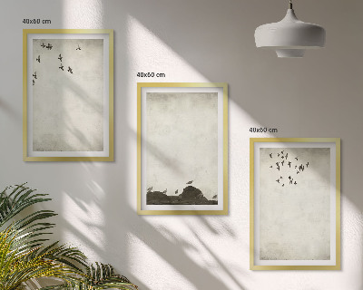 Wall art set Flying Birds Minimalism