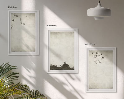 Wall art set Flying Birds Minimalism