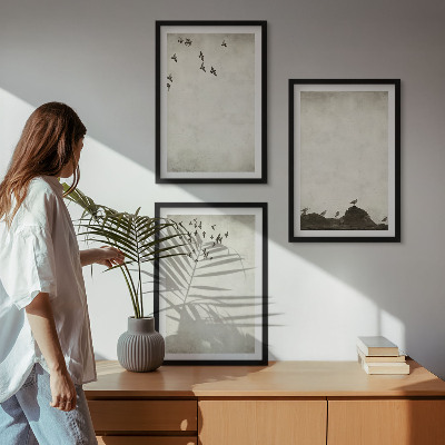 Wall art set Flying Birds Minimalism