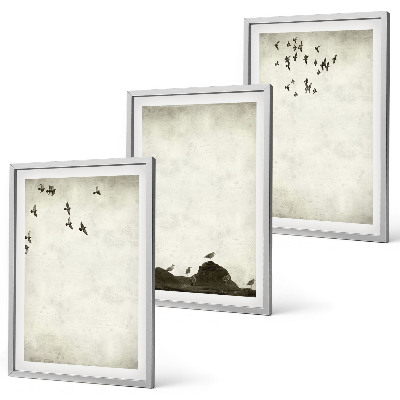 Wall art set Flying Birds Minimalism