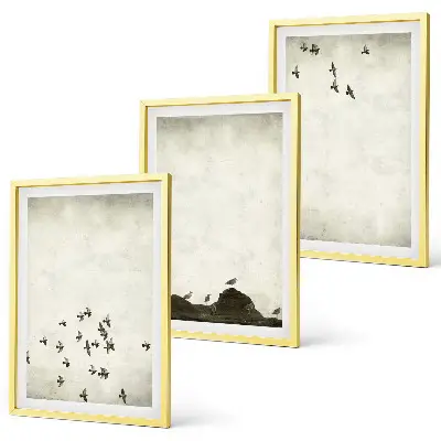 Birds in Flight Minimalist Wall Art three-piece set