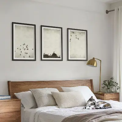 Birds in Flight Minimalist Wall Art three-piece set