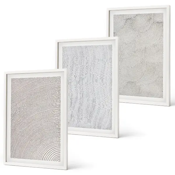 Sand patterns geometric wall art set of 3 framed pieces