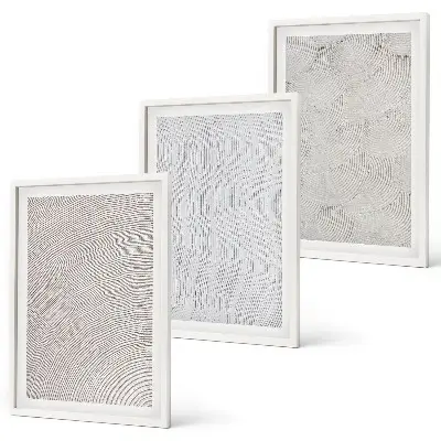 Sand patterns geometric wall art set of 3 framed pieces
