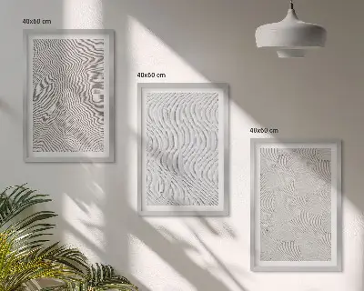 Sand patterns geometric wall art set of 3 framed pieces