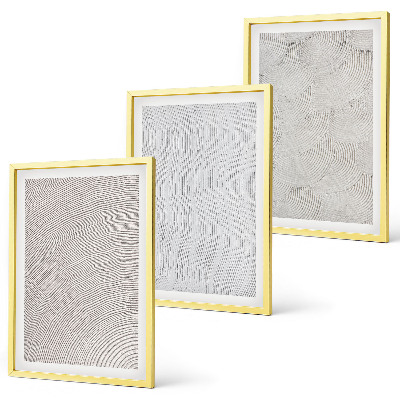 Set of 3 framed wall art pieces Sand patterns geometric structures
