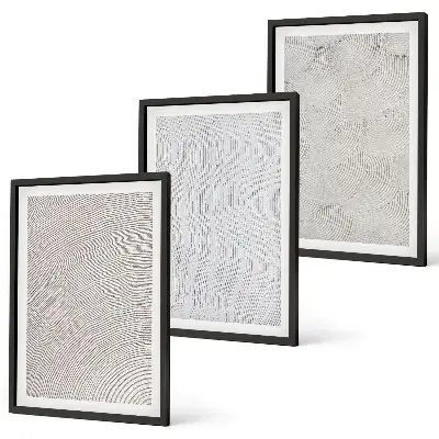 Sand patterns geometric wall art set of 3 framed pieces