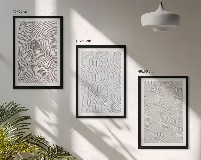Sand patterns geometric wall art set of 3 framed pieces