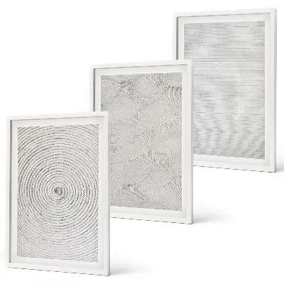 Geometric cardboard wall art three-piece set