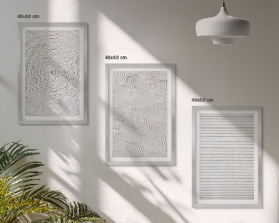 Three-piece wall art piece Geometric cardboard patterns