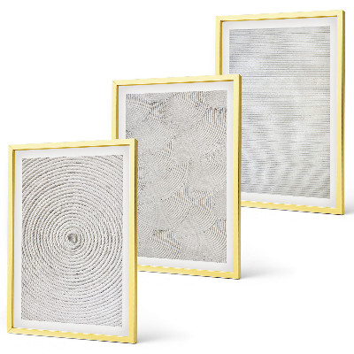 Three-piece wall art piece Geometric cardboard patterns
