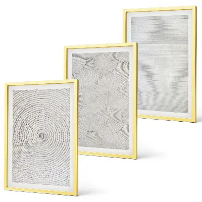 Geometric cardboard wall art three-piece set
