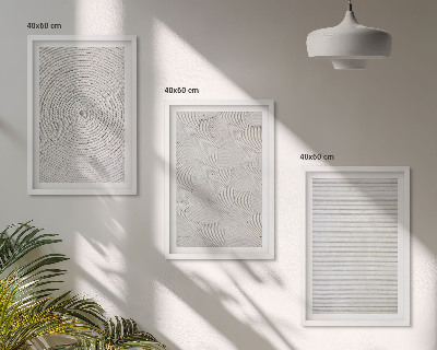 Three-piece wall art piece Geometric cardboard patterns