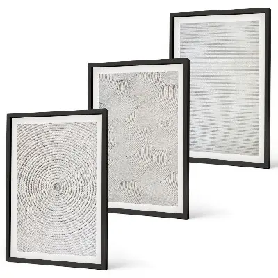 Geometric cardboard wall art three-piece set