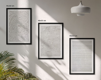 Three-piece wall art piece Geometric cardboard patterns