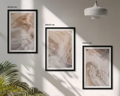 Marble abstract textures wall art set of 3 framed pieces