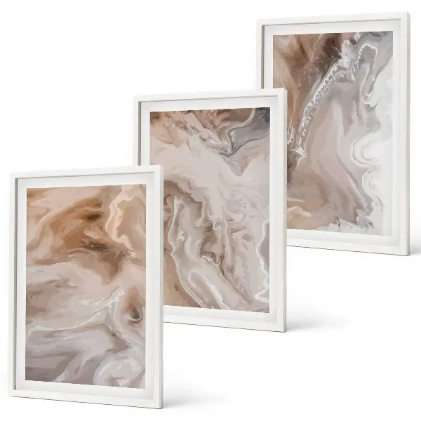 Wall art set abstract marble stone design