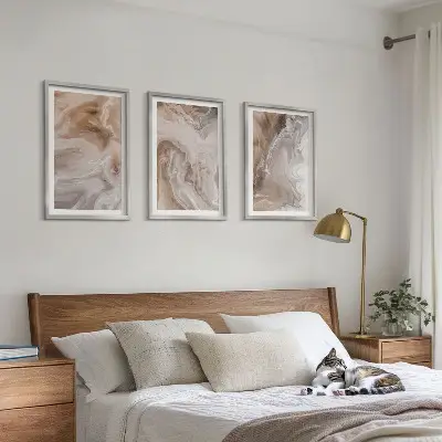 Wall art set abstract marble stone design