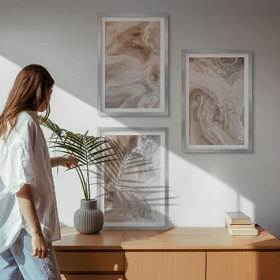 Wall art set Abstract marble stone
