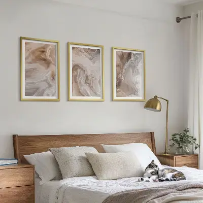 Wall art set abstract marble stone design