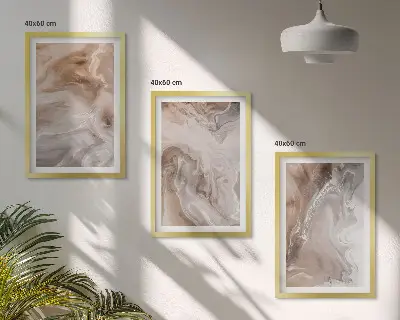 Wall art set abstract marble stone design