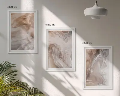 Wall art set abstract marble stone design