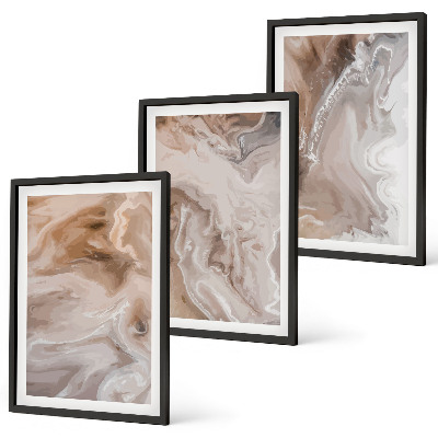 Wall art set Abstract marble stone