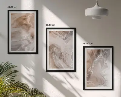 Wall art set abstract marble stone design